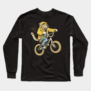 Cat Riding a Bike Long Sleeve T-Shirt